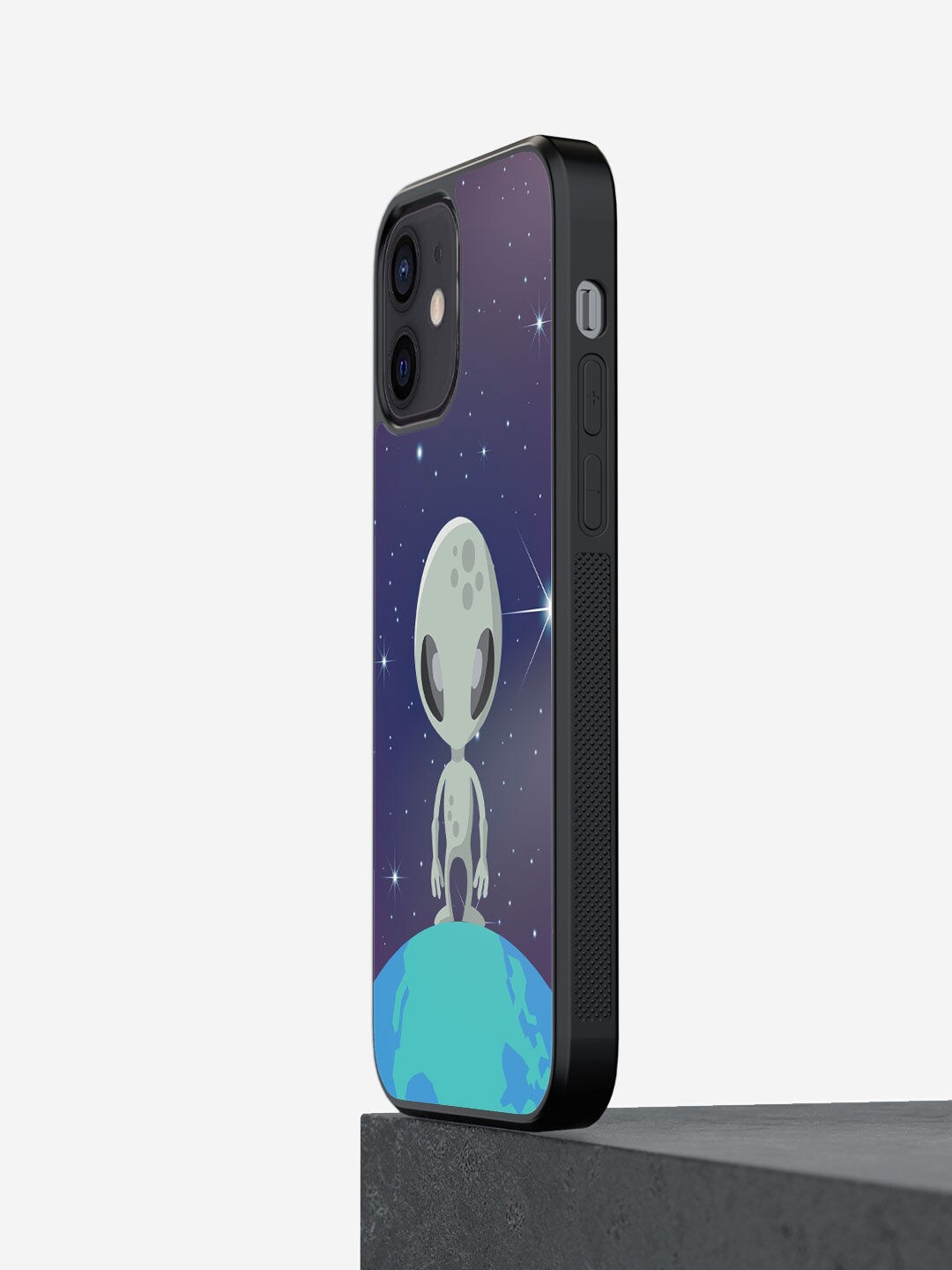 

macmerise Blue & White Alien Design iPhone 12 Bumper Back Case