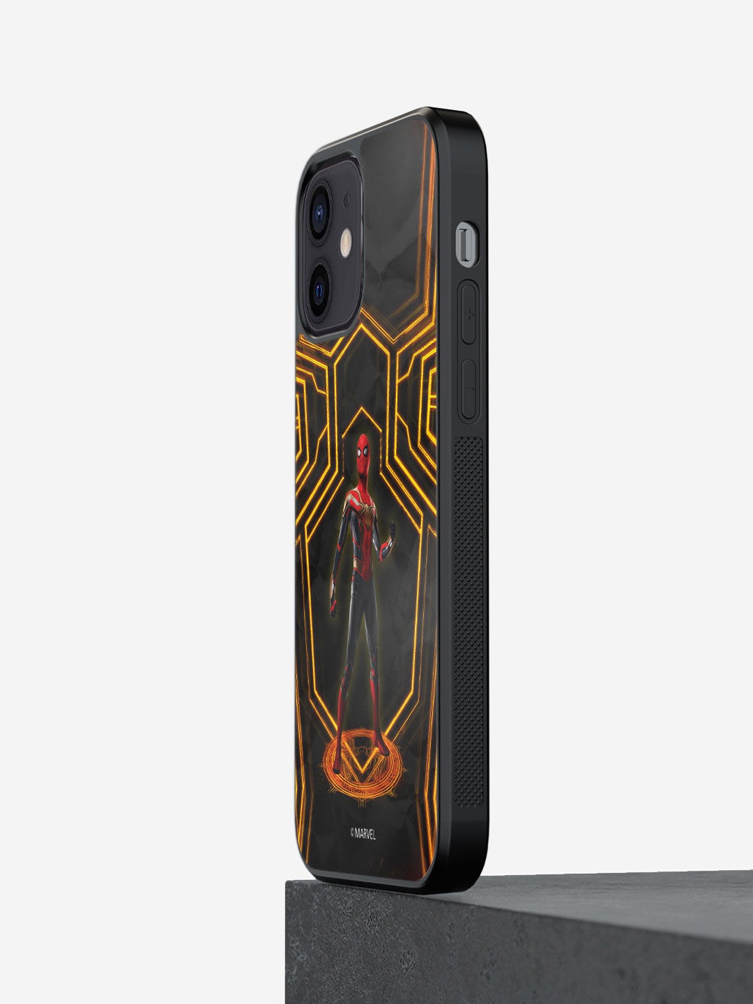 

macmerise Black & Gold Color Printed Spiderman Design iPhone 12 Bumper Phone Back Case