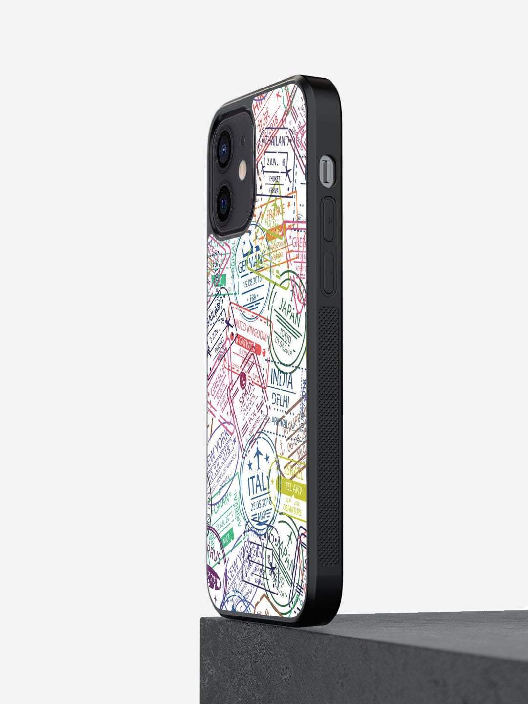

macmerise White & Red Immigration Stamps Classic Design iPhone 12