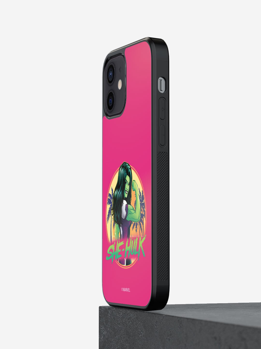

macmerise Pink & Green She Hulk Pose Design iPhone 12 Bumper Back Case