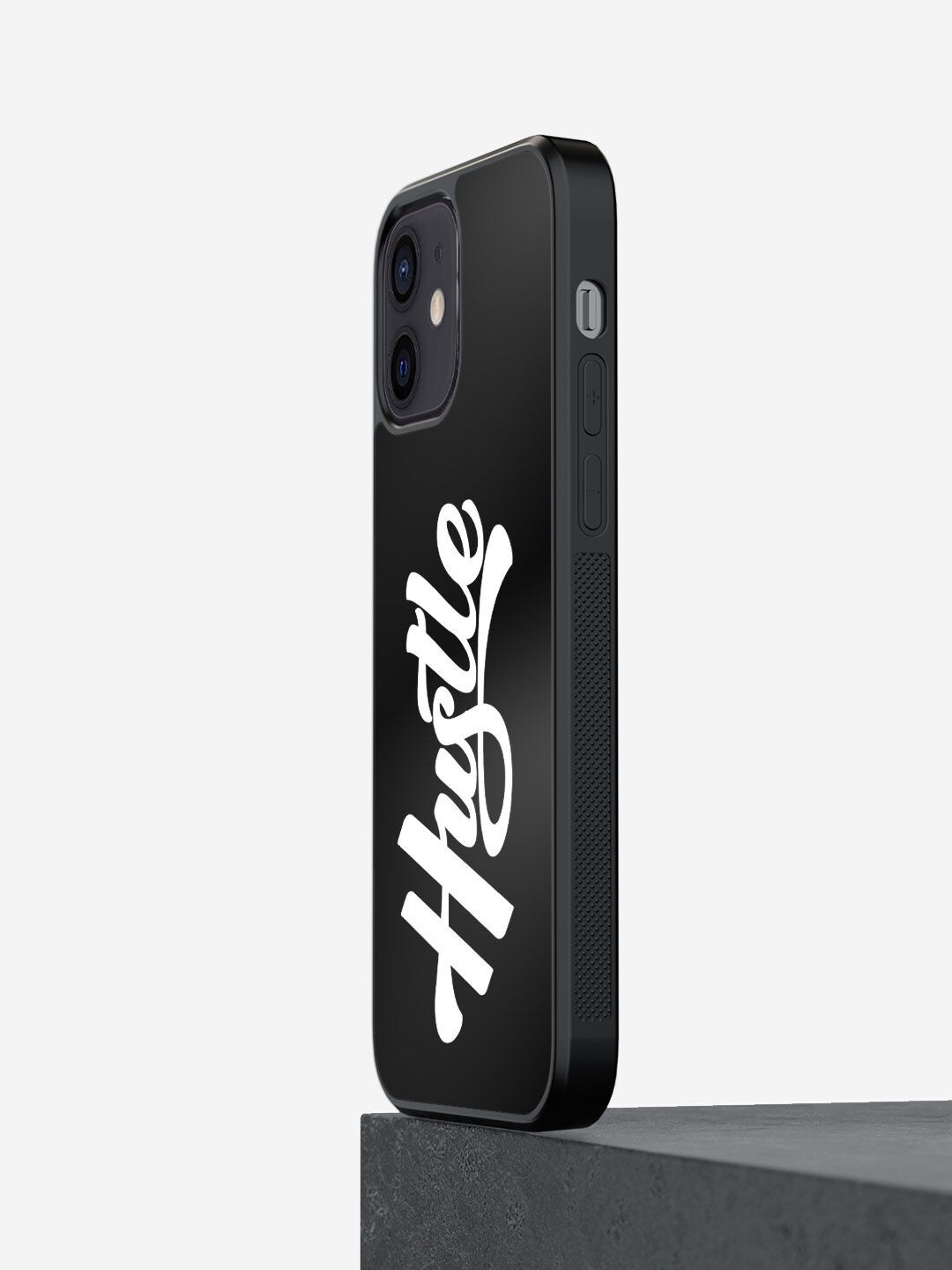 

macmerise Black & White Hustle Design iPhone 12 Bumper Phone Back Case
