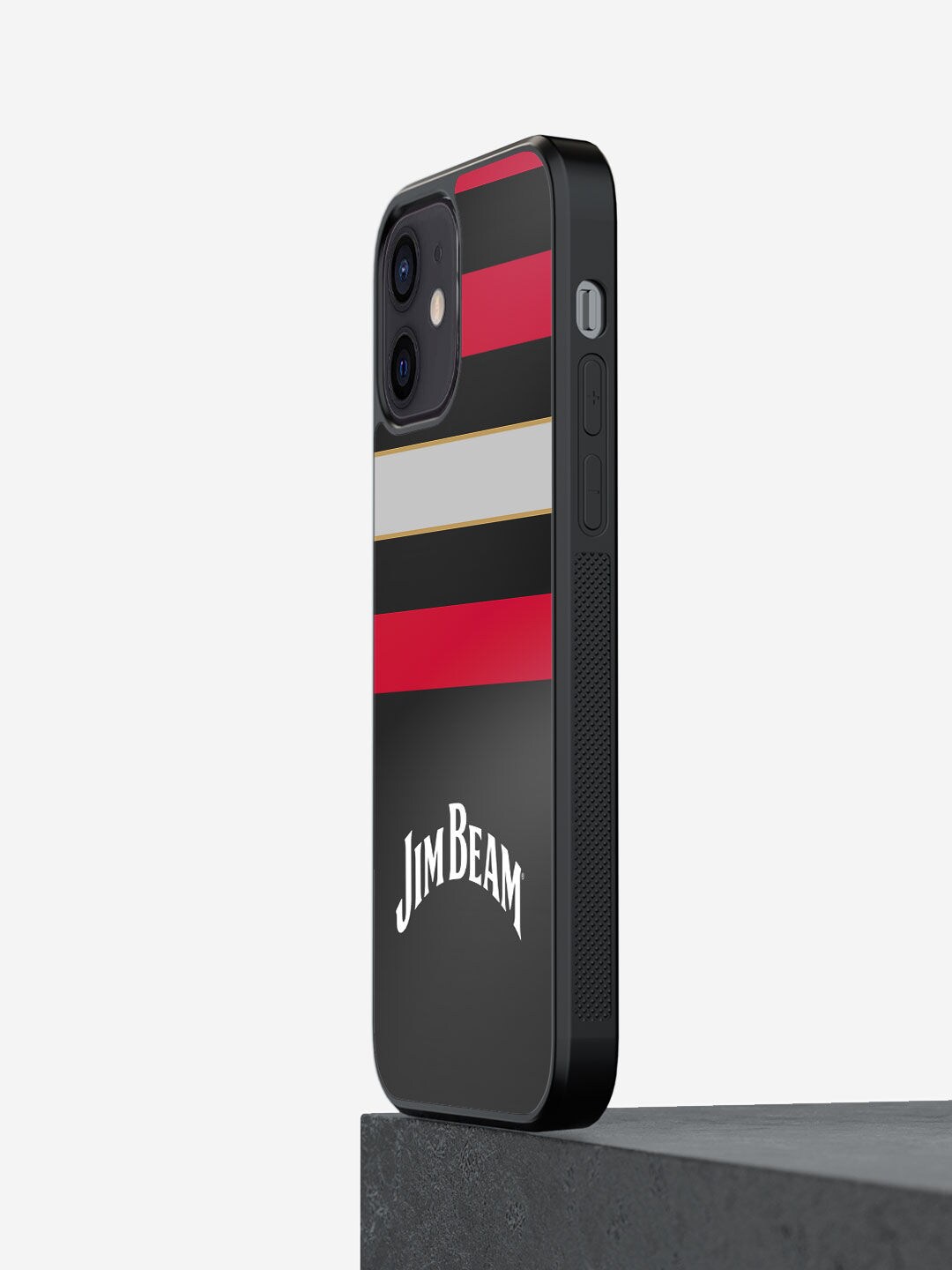 

macmerise Red & Black Jim Beam Printed Apple iPhone 14 Bumper Phone Back Case