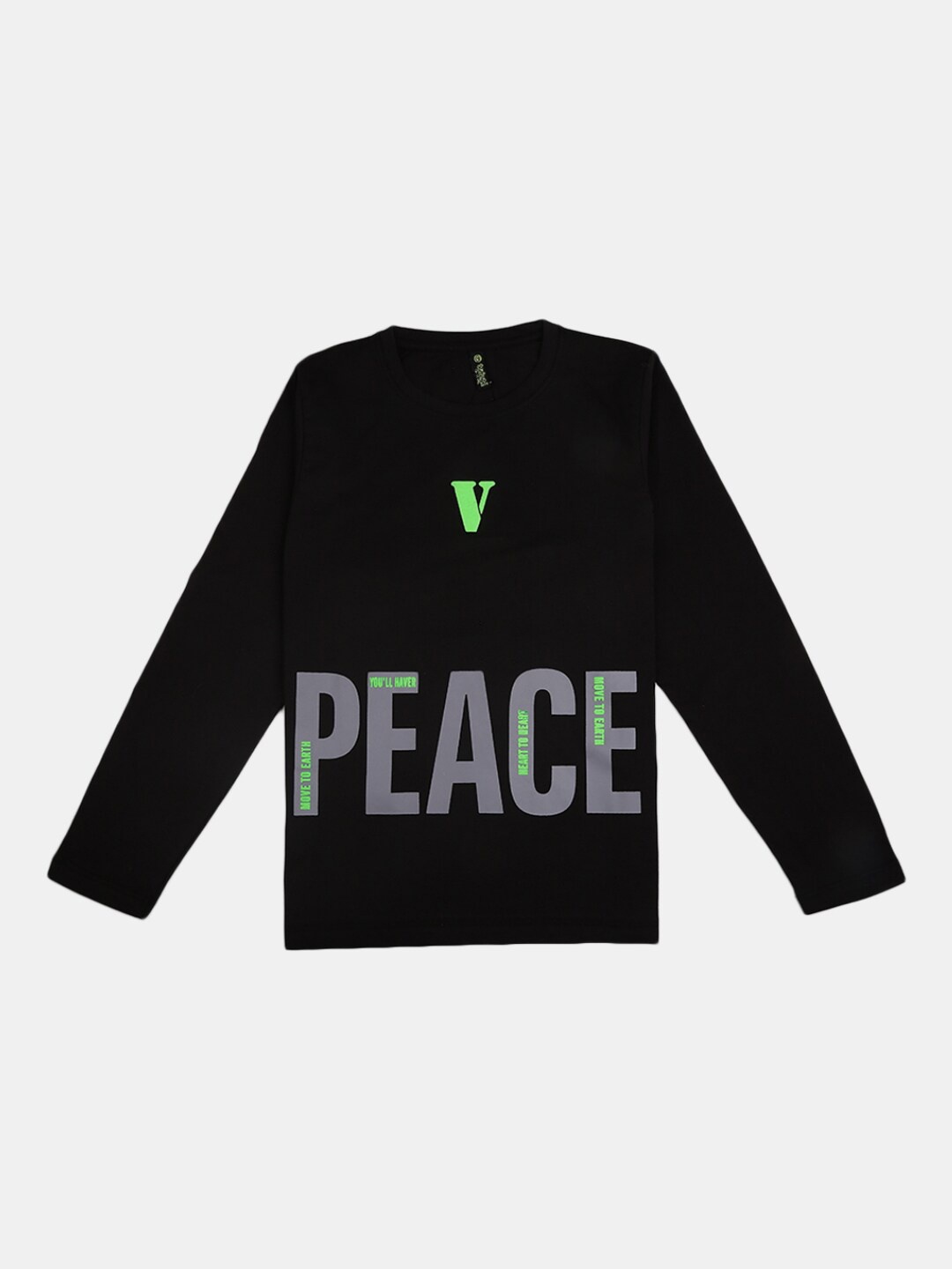 

V-Mart Boys Black Typography Printed T-shirt