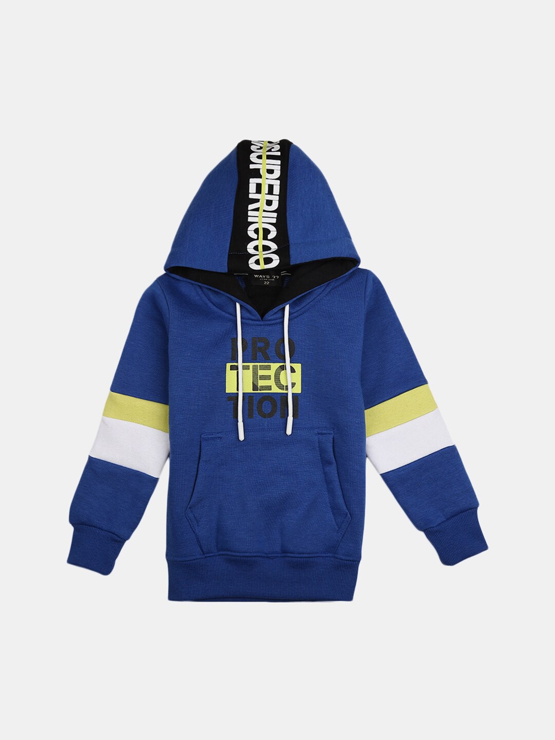 

V-Mart Boys Blue Printed Hooded Cotton Sweatshirt