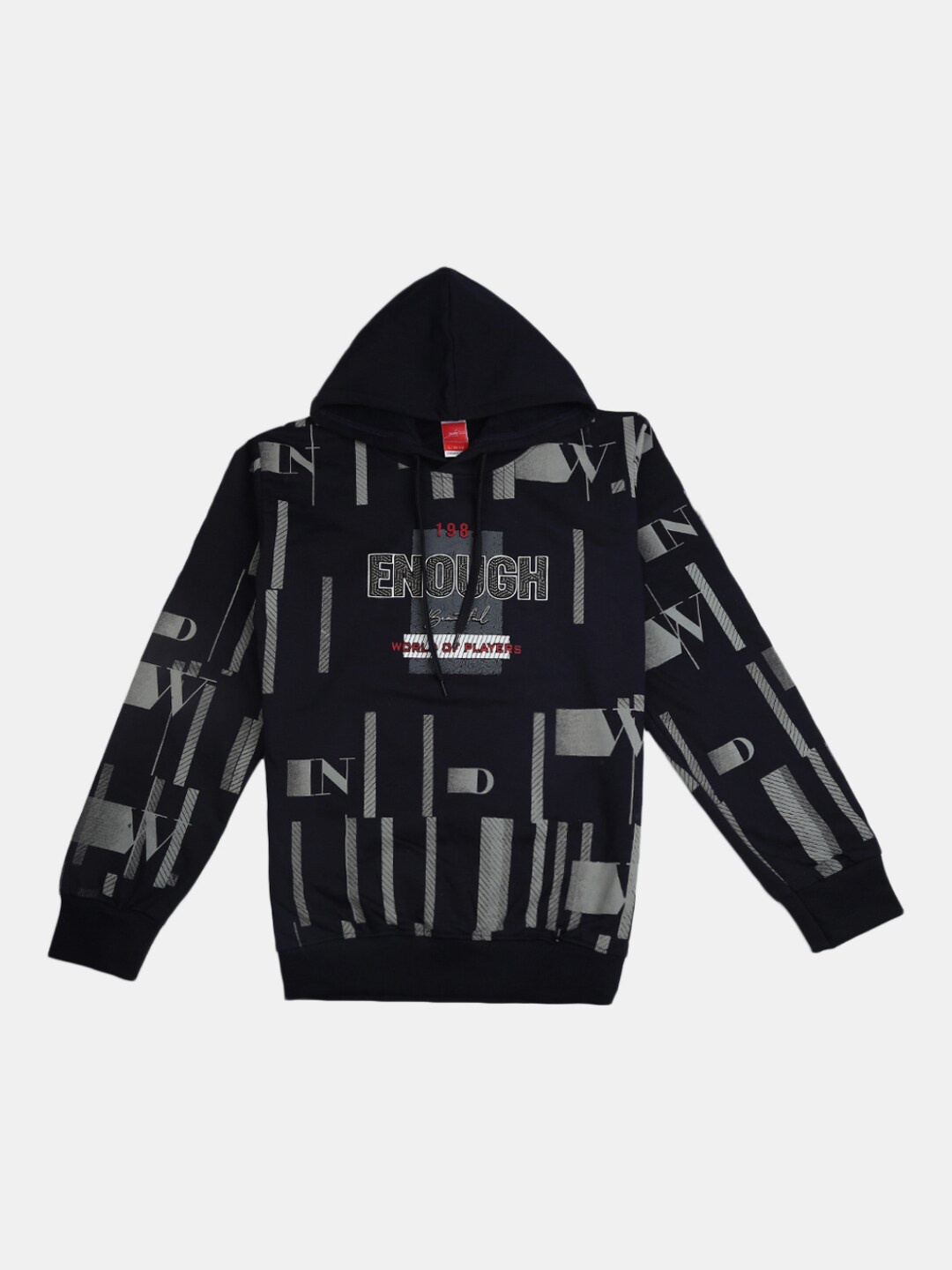 

V-Mart Boys Navy Blue Printed Hooded Cotton Sweatshirt