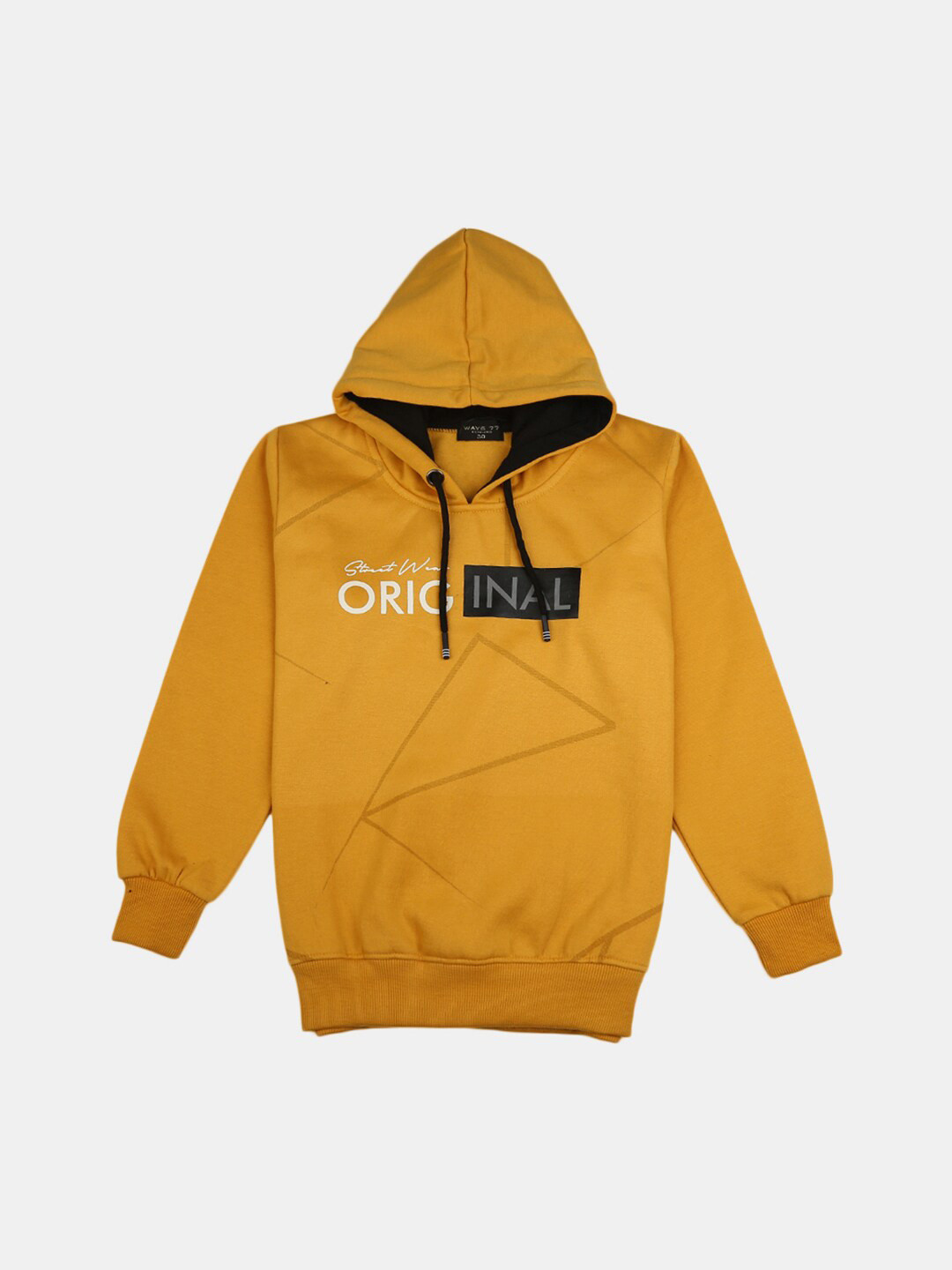 

V-Mart Boys Mustard Printed Hooded Cotton Sweatshirt