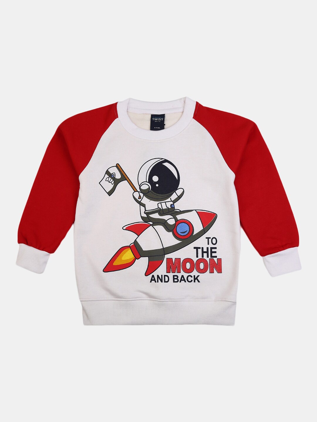 

V-Mart Boys White Printed Cotton Sweatshirt