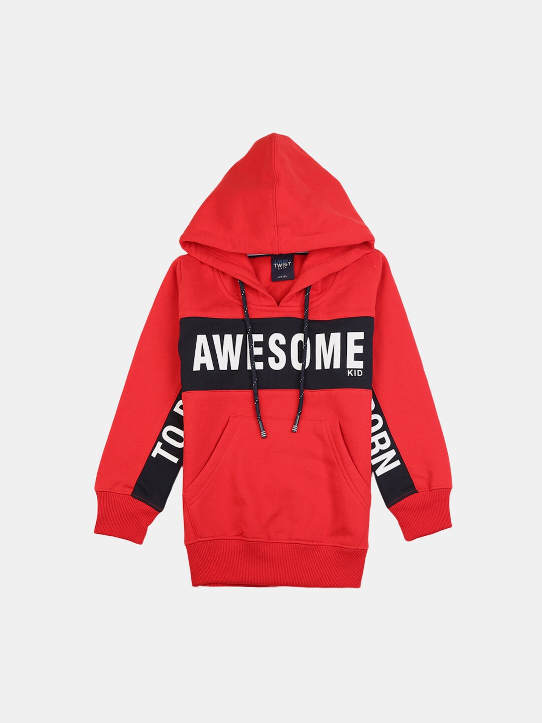 

V-Mart Boys Red Printed Hooded Cotton Sweatshirt