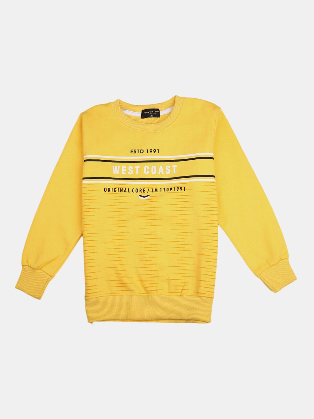 

V-Mart Boys Yellow Typography Printed Cotton T-shirt