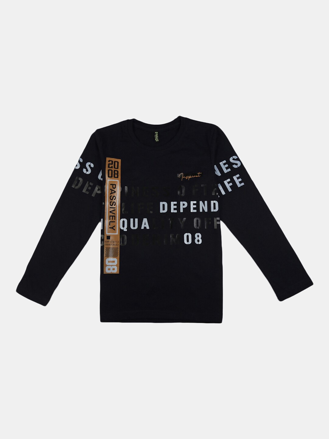 

V-Mart Boys Navy Blue Typography Printed T-shirt