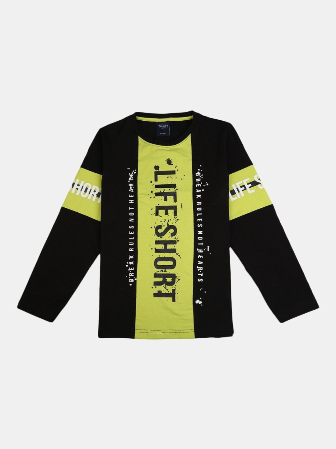 

V-Mart Boys Black Typography Printed T-shirt