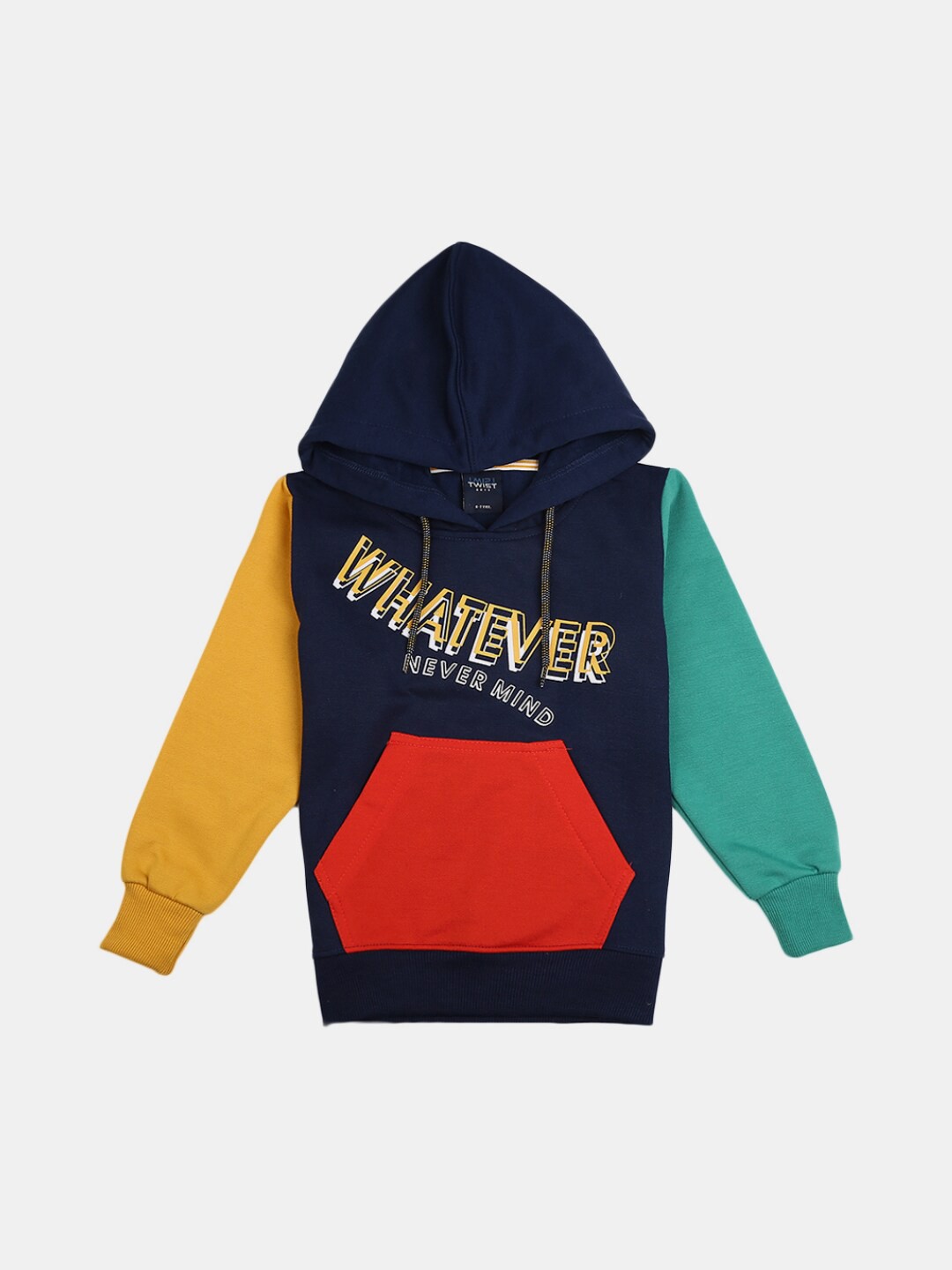 

V-Mart Boys Navy Blue Printed Hooded Sweatshirt