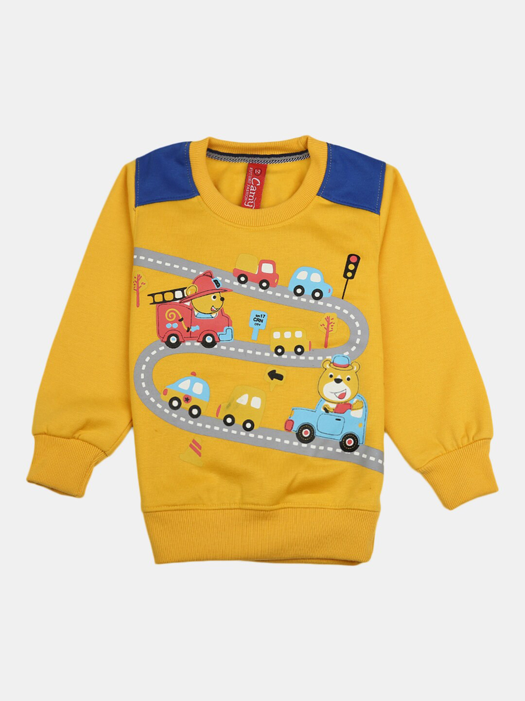 

V-Mart Boys Yellow Printed Cotton T-shirt