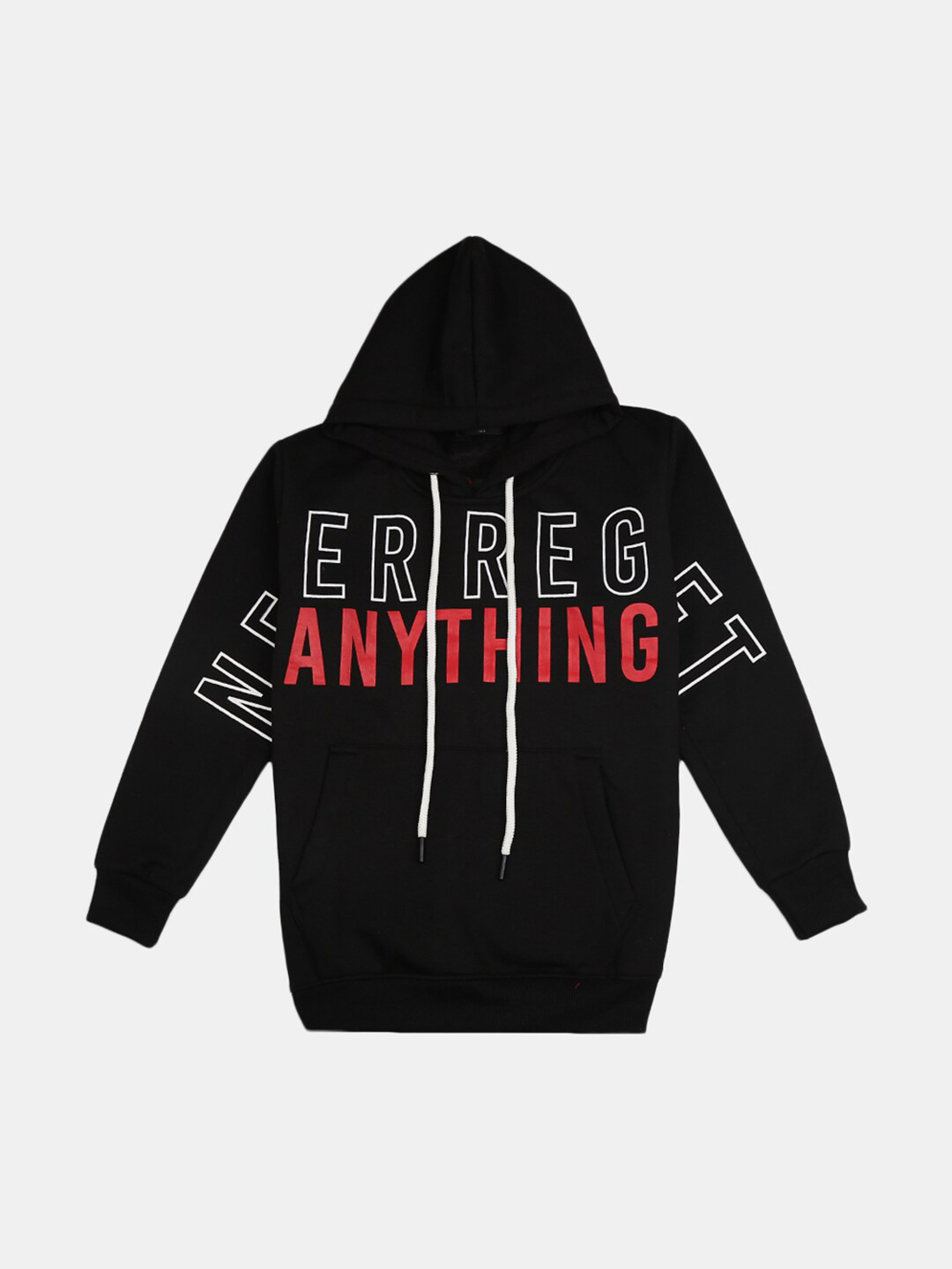 

V-Mart Boys Black Printed Cotton Hooded Sweatshirt