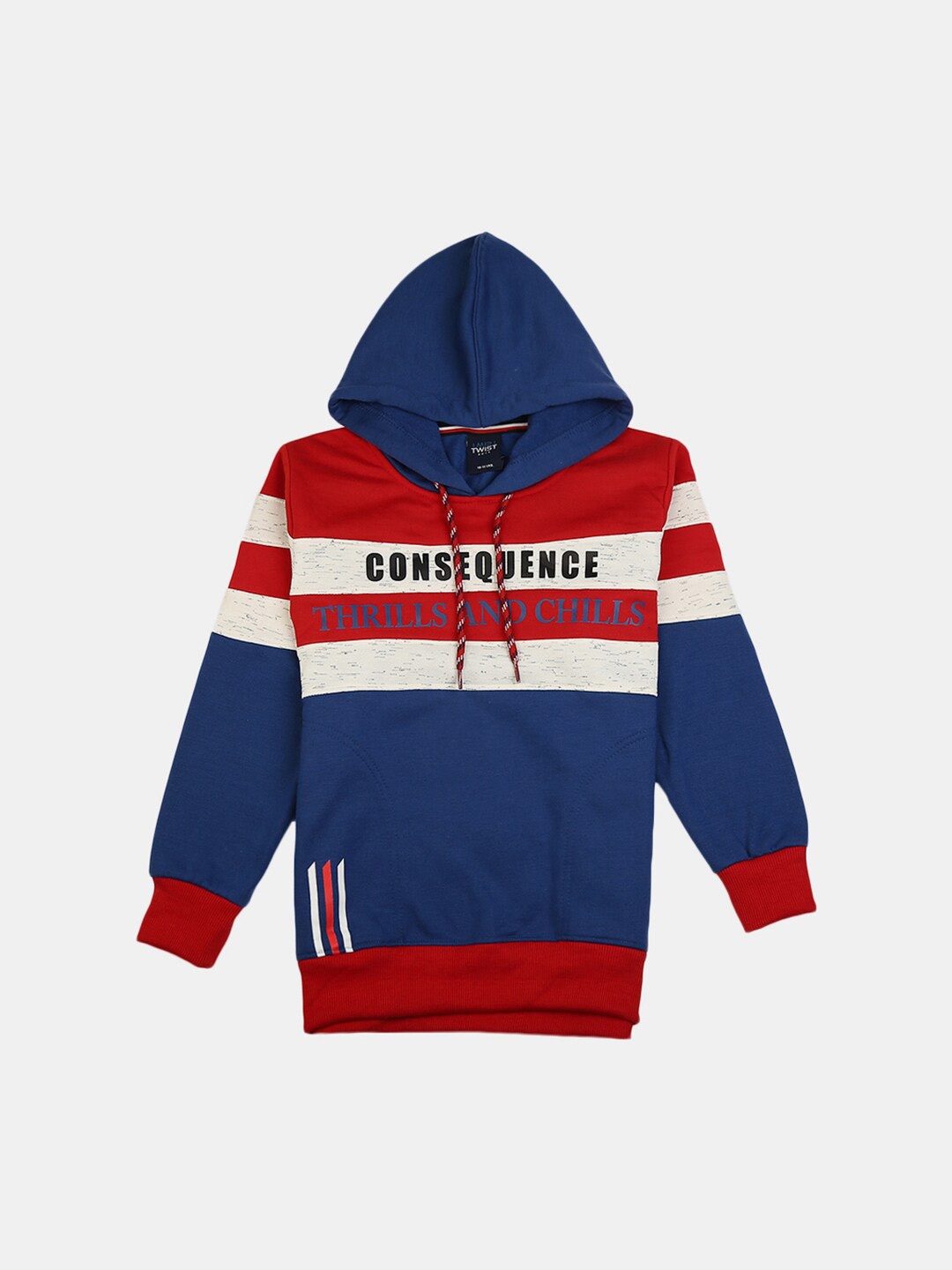 

V-Mart Boys Blue Colourblocked Hooded Sweatshirt