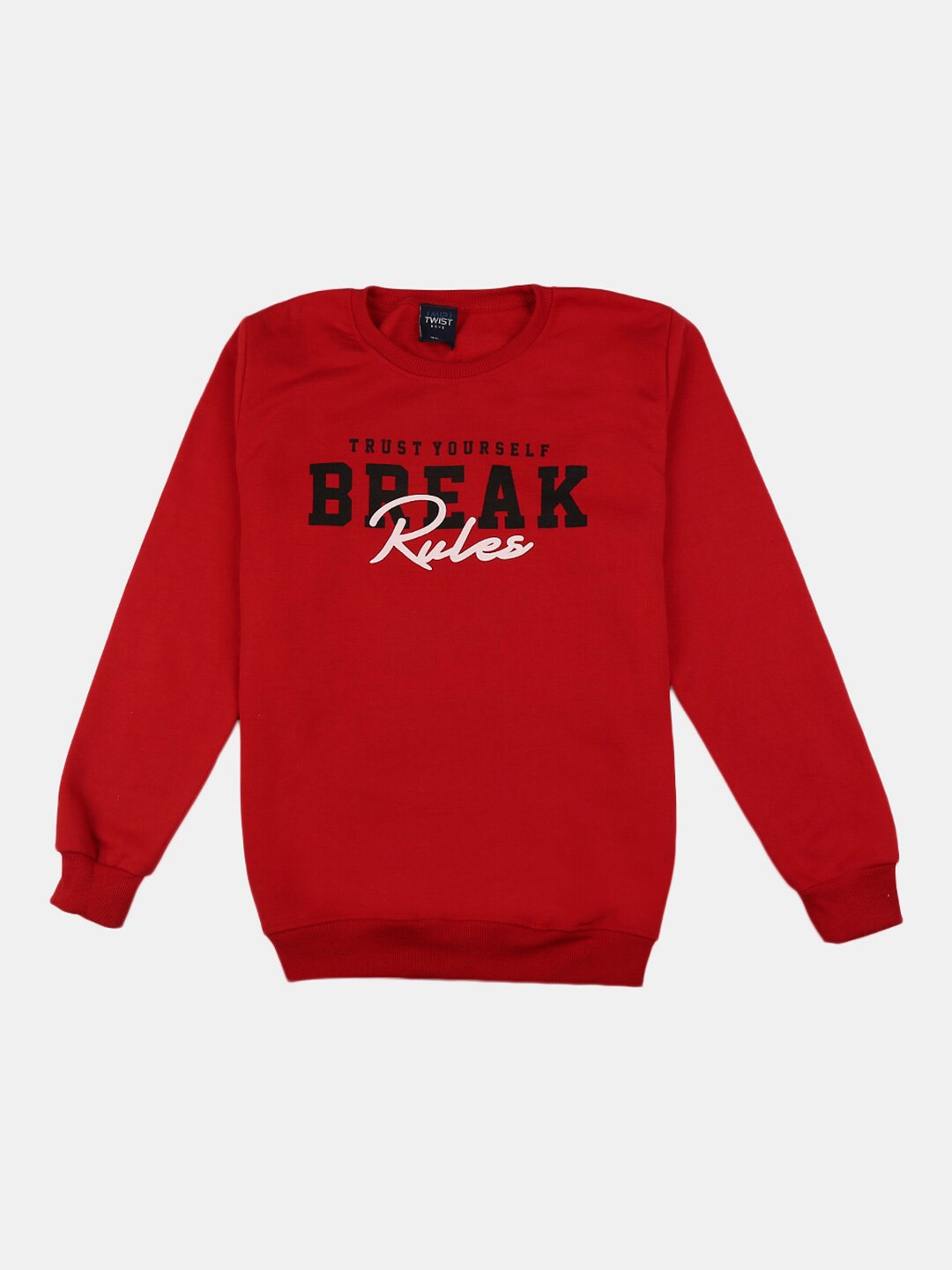 

V-Mart Boys Red & Black Typography Printed Cotton T-shirt