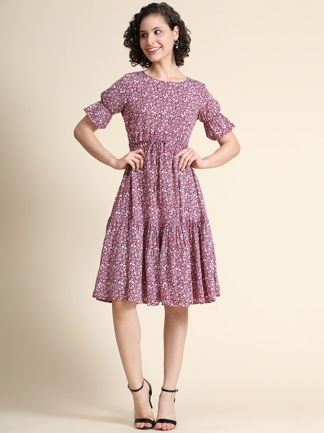 

KERI PERRY Women Maroon Ethnic Motifs Printed Kurta