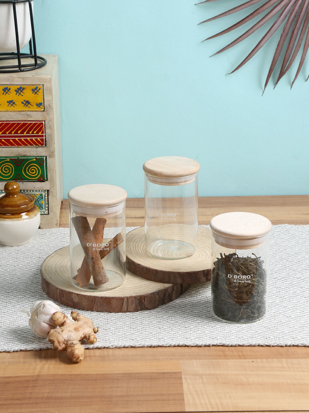 

Storehaus Set Of 3 Transparent Solid Kitchen Storage