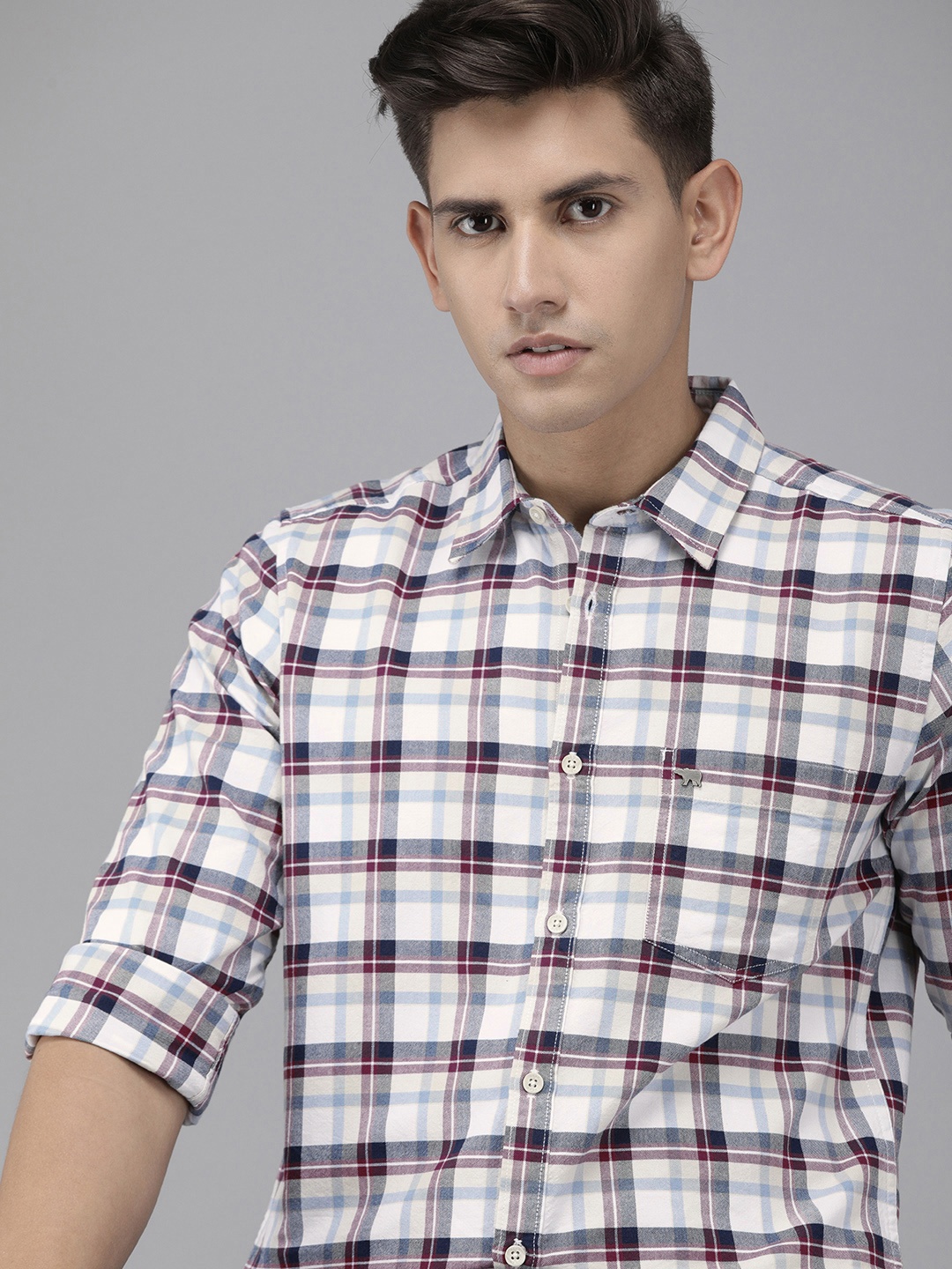 

THE BEAR HOUSE Men Multicoloured Slim Fit Checked Casual Shirt, Multi
