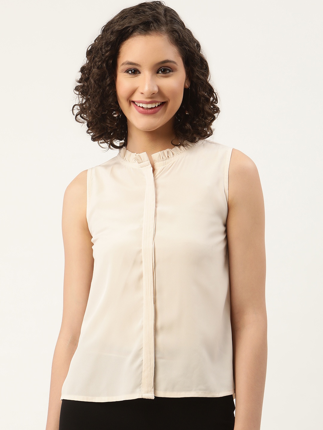 

ZIZO By Namrata Bajaj Women Pink High Neck Crepe Top