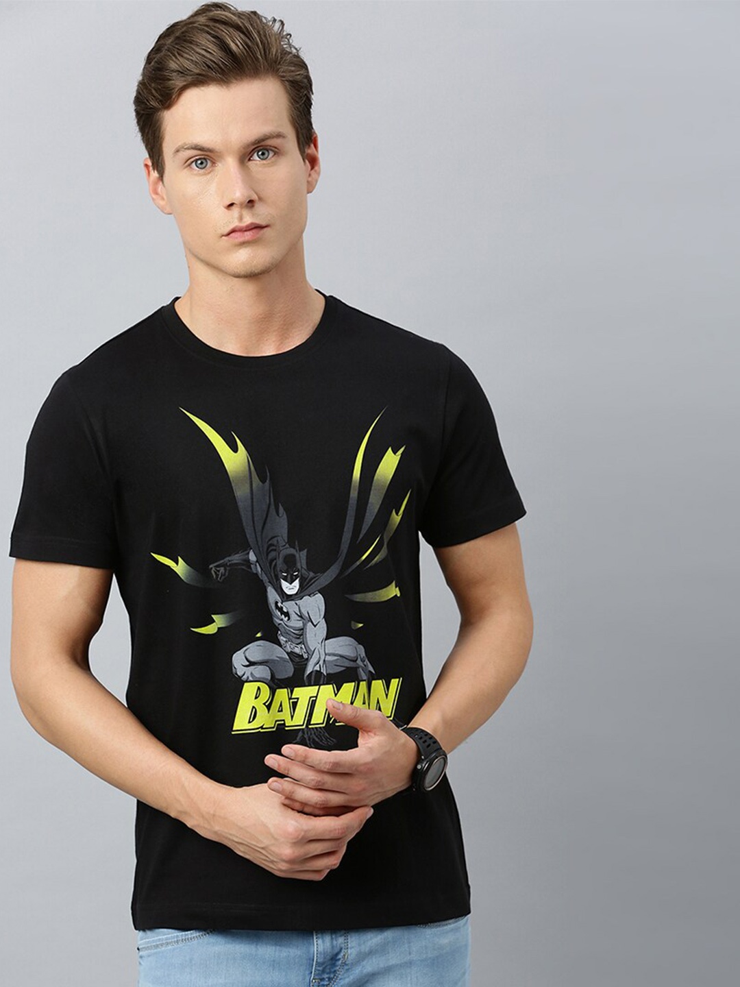 

Kook N Keech Batman Men Black Printed Cotton T-shirt