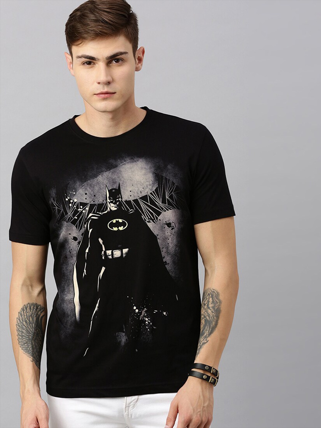 

Kook N Keech Batman Men Black Printed Cotton T-shirt