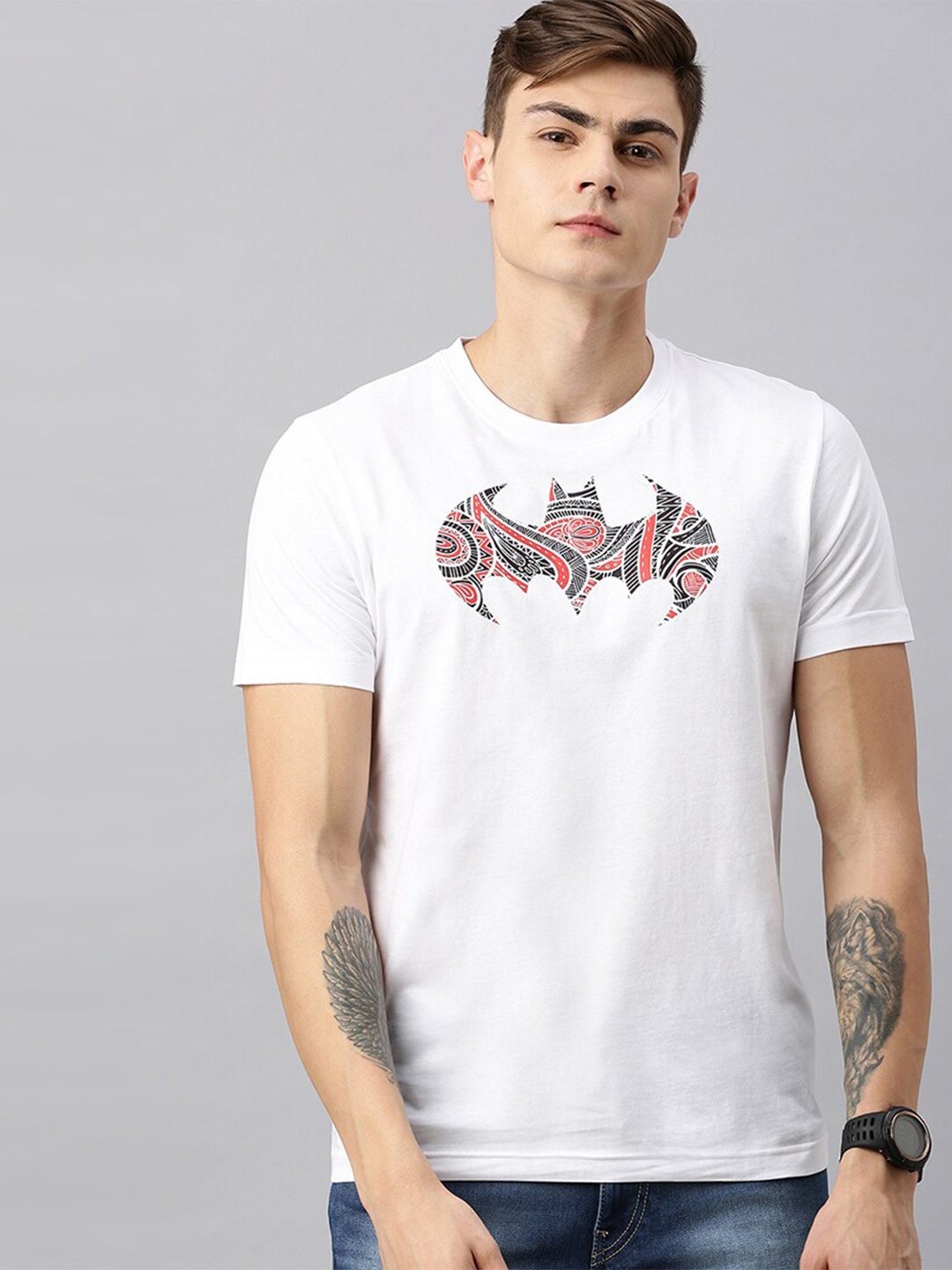 

Kook N Keech Batman Men White Batman Pure Cotton T-shirt
