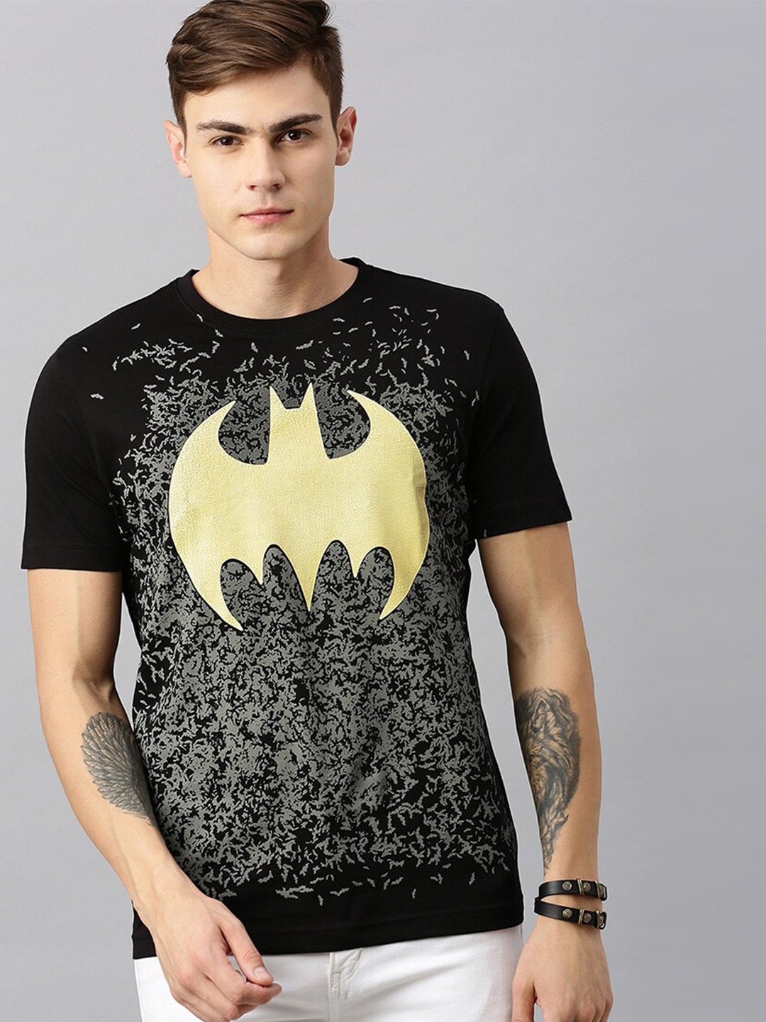 

Kook N Keech Batman Men Black Batman Printed Pure Cotton T-shirt