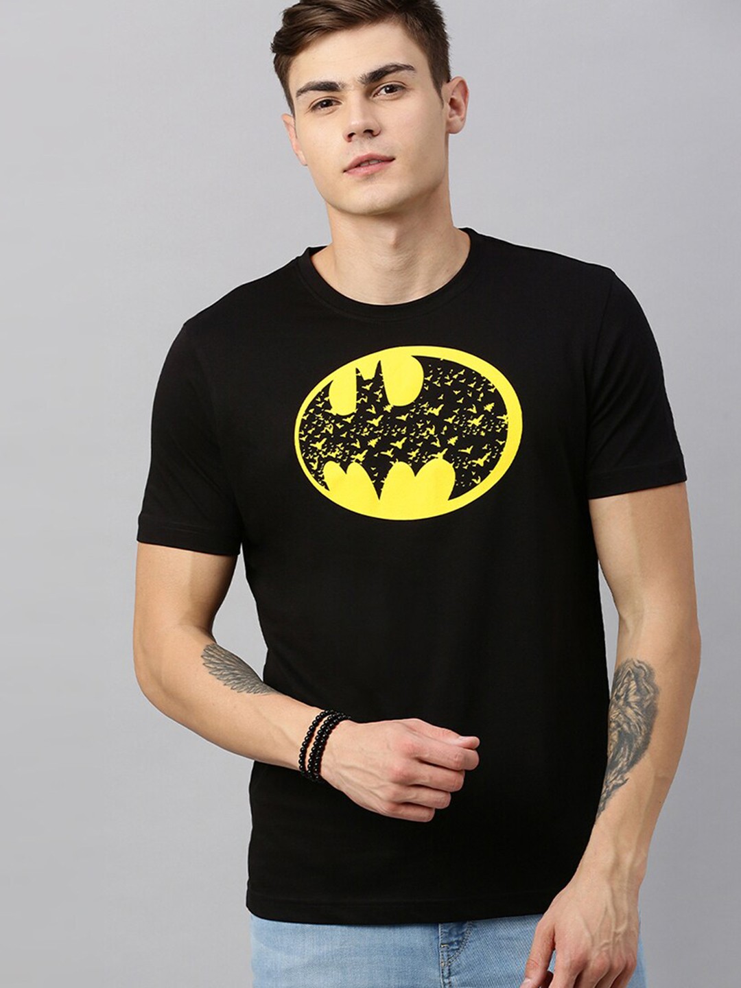 

Kook N Keech Batman Men Black Batman Printed Pure Cotton T-shirt