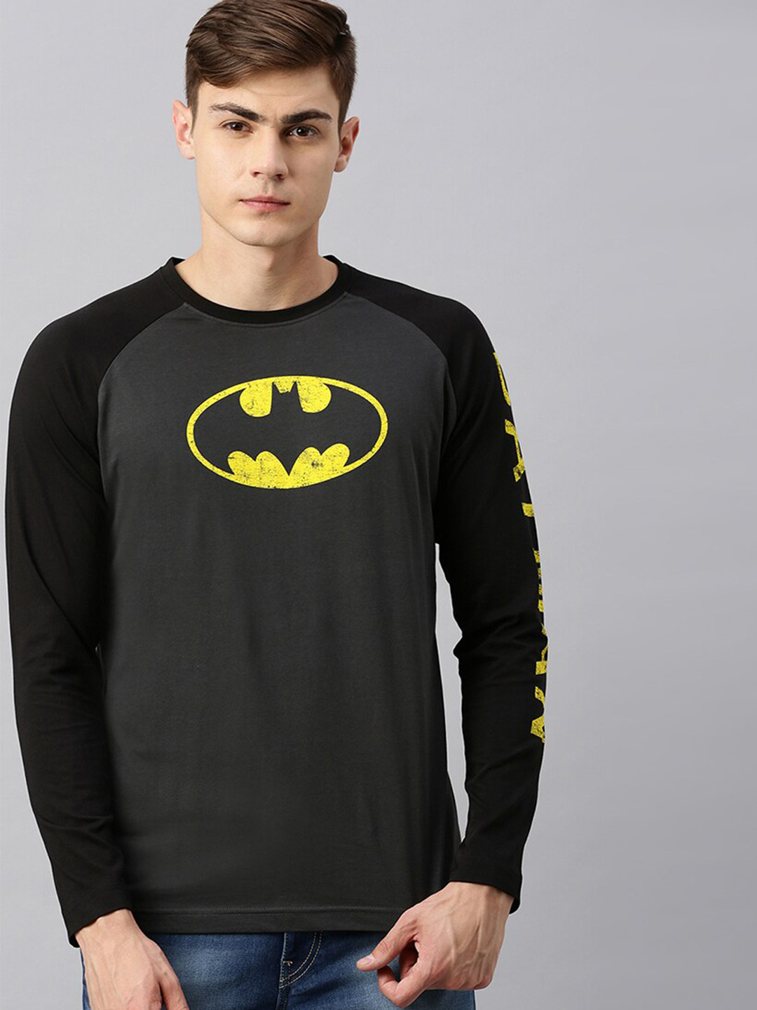 

Kook N Keech Batman Men Charcoal Batman Round Neck T-shirt