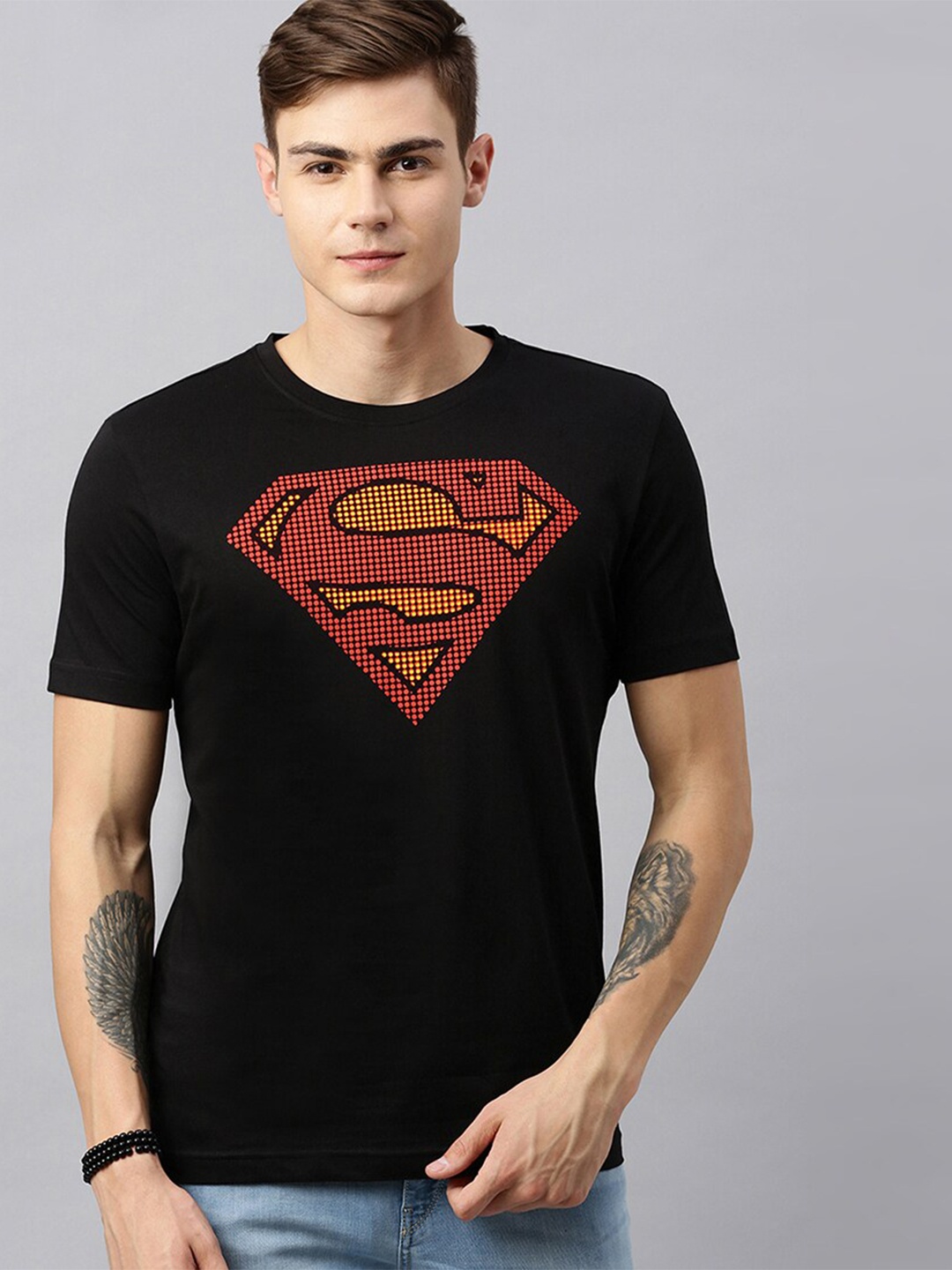 

Kook N Keech Superman Men Black Superman Printed Round Neck Cotton T-shirt