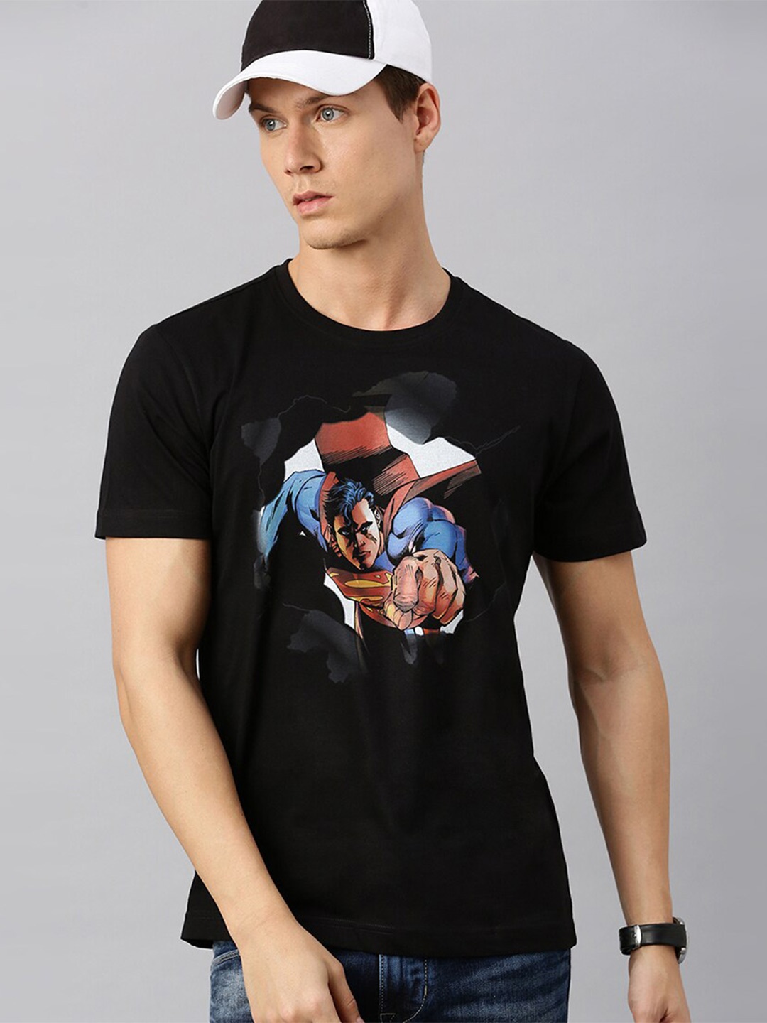 

Kook N Keech Superman Men Black Superman Printed Round Neck T-shirt