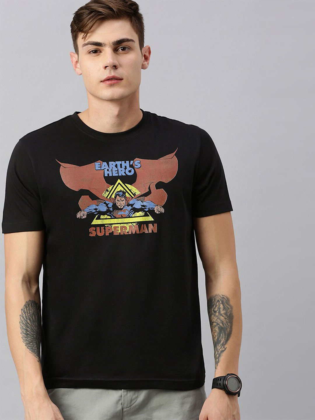 

Kook N Keech Superman Men Black Superman Printed Machine Wash Cotton T-shirt