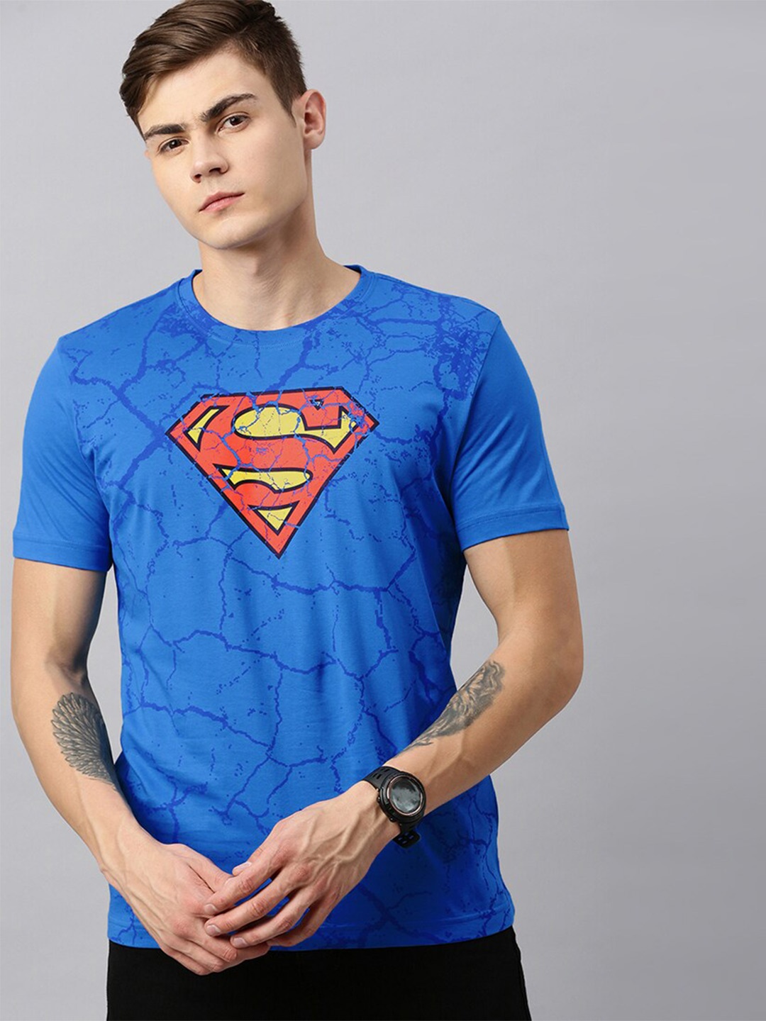 

Kook N Keech Superman Men Cotton Blue Superman Printed T-shirt