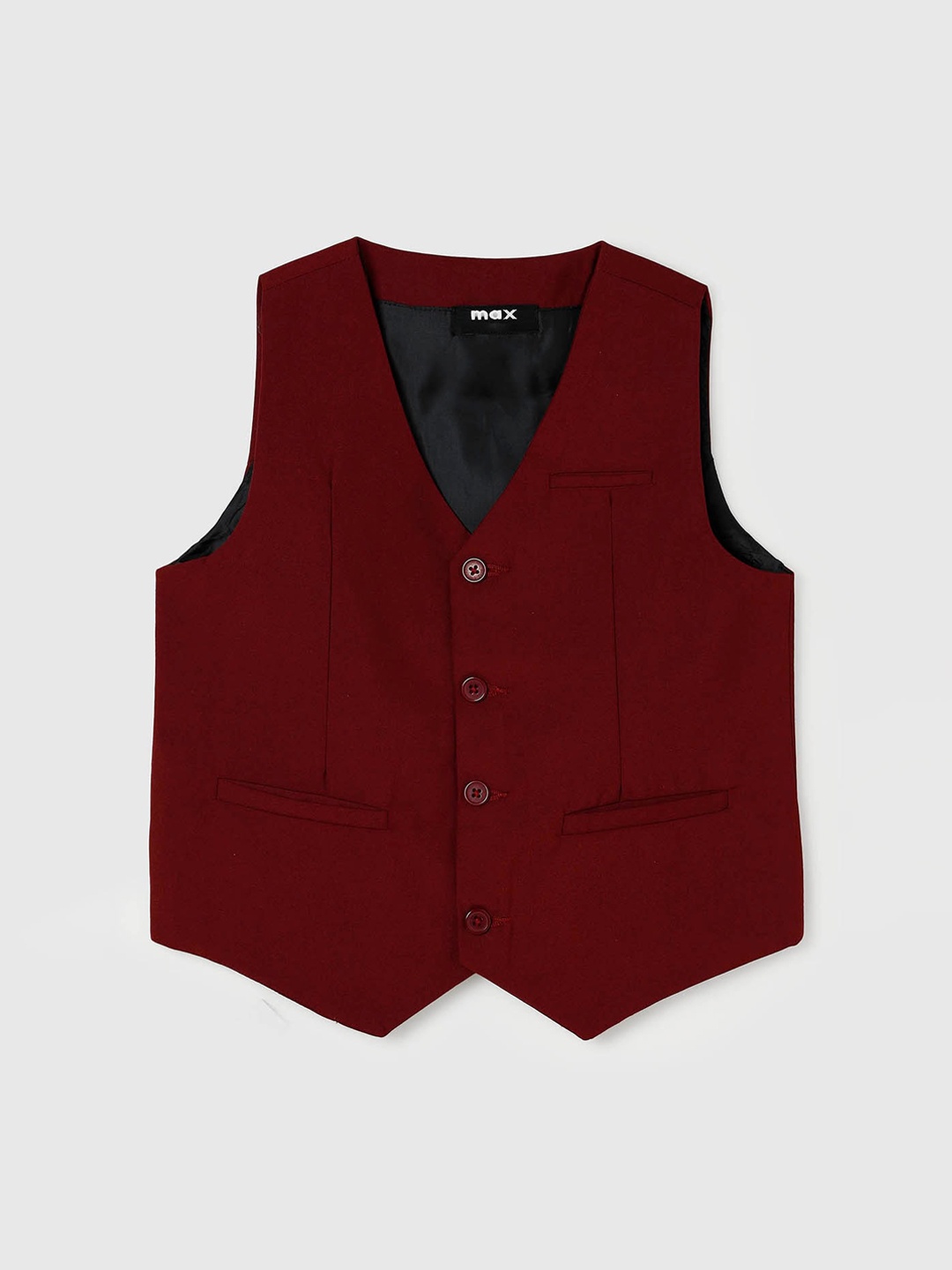 

max Boys Burgundy Windcheater Crop Cotton Tailored Jacket with Patchwork