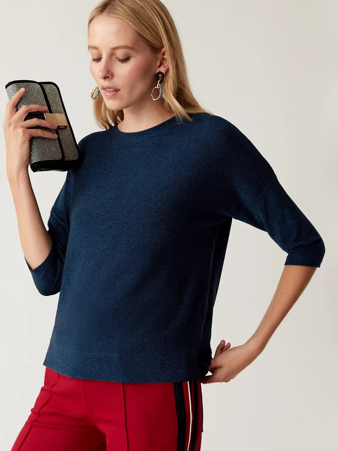 

Marks & Spencer Women Navy Blue Casual Top