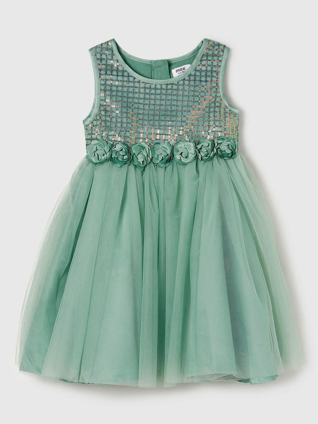 

max Girls Embellished Fit & Flare Dress, Green