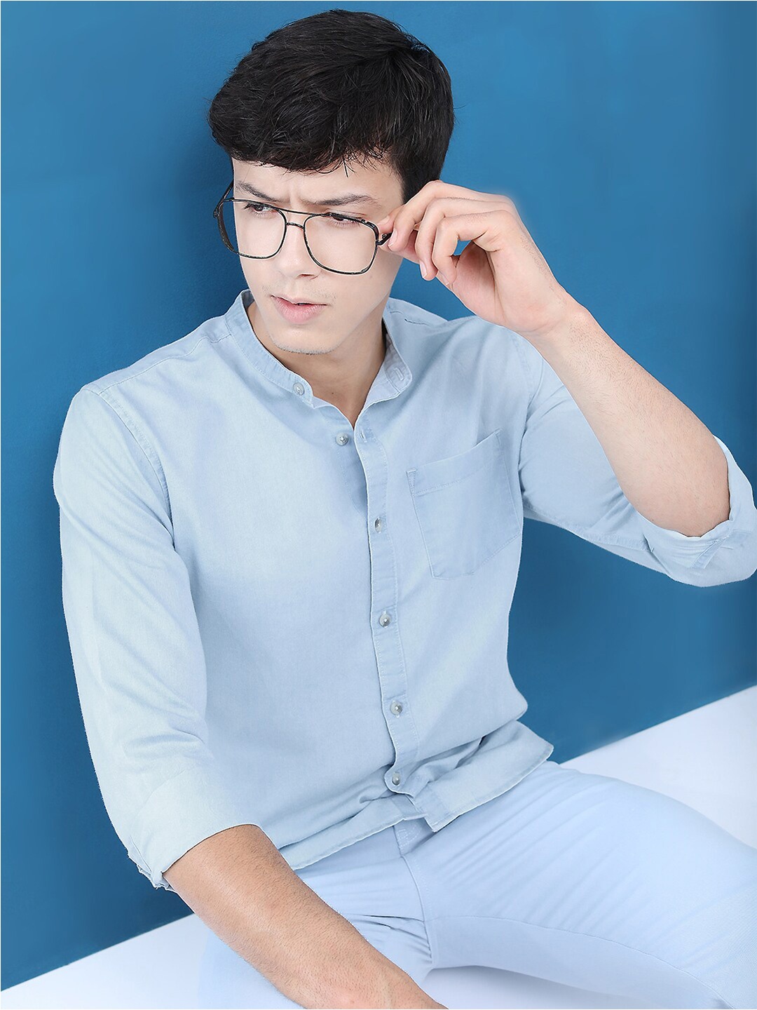 

HIGHLANDER Men Blue Slim Fit Denim Casual Shirt