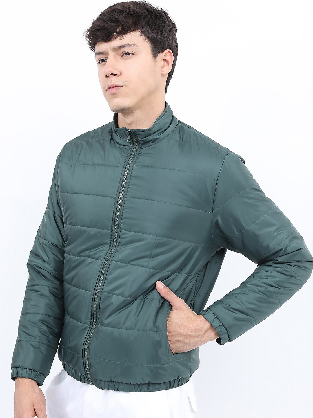 

KETCH Men Green Solid Padded Jacket