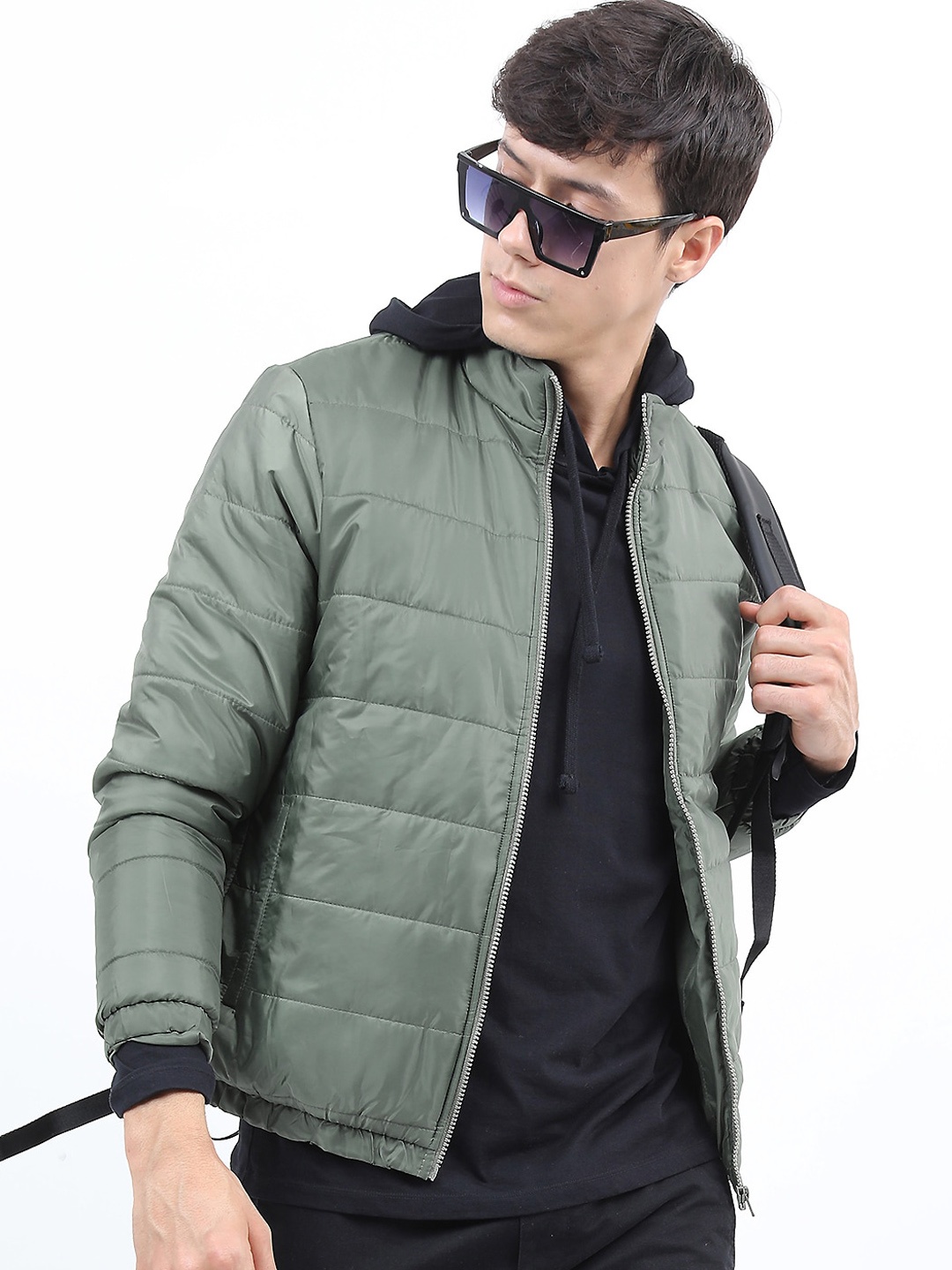 

KETCH Men Olive Green Solid Long Sleeves Puffer Jacket