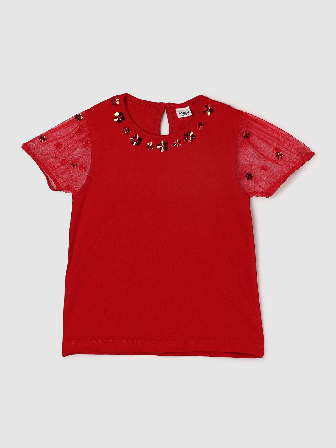 

max Girls Red Cotton Top