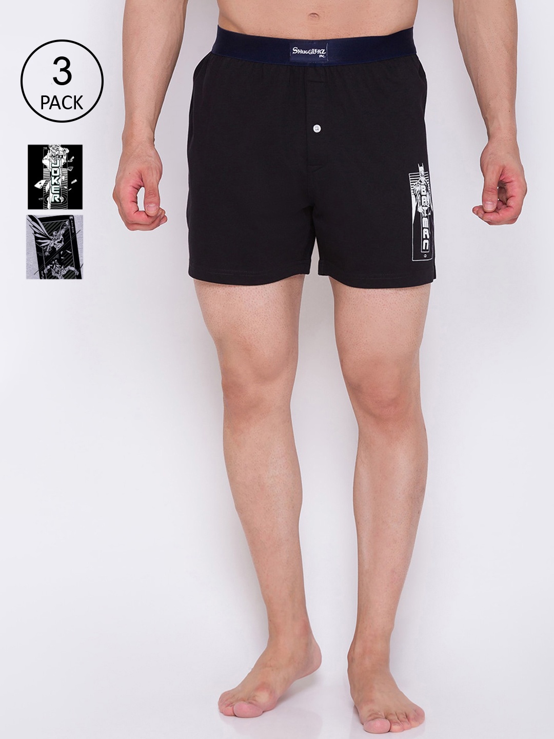 

Smugglerz Men Assorted Pack Of 3 Cotton Boxers