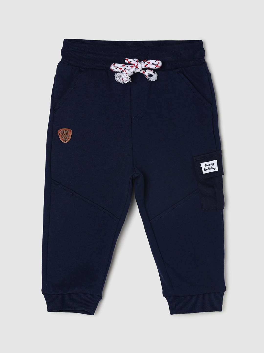 

max Boys Blue Solid Pure Cotton Joggers
