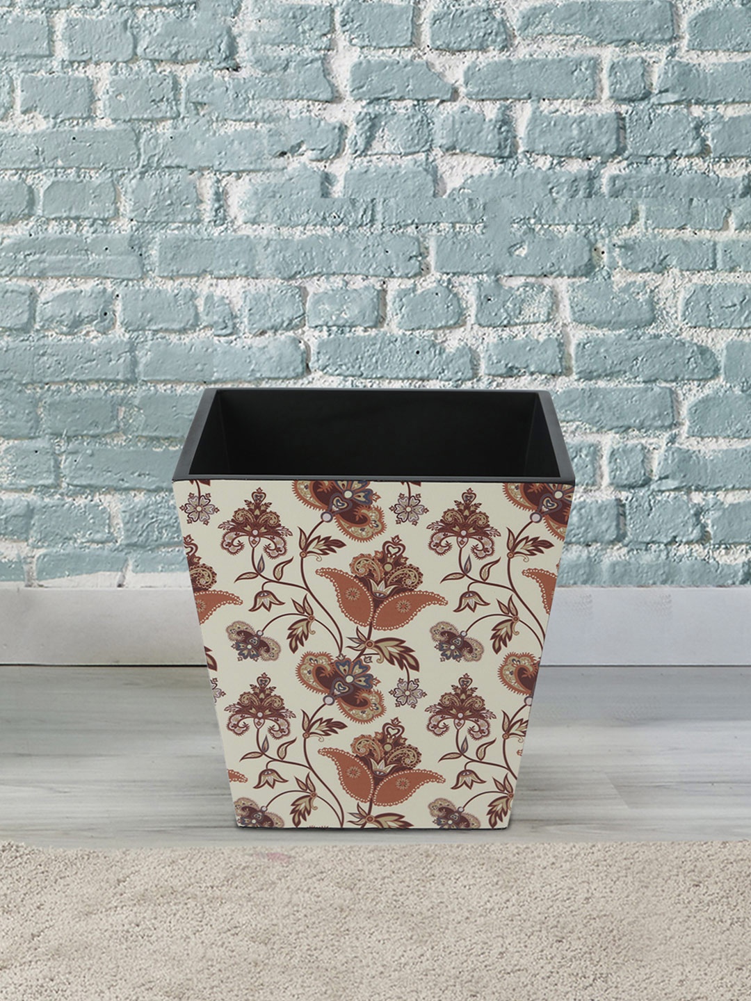 

Reinvention Factory Cream Ethic Print MDF Wooden Open Dry Bin