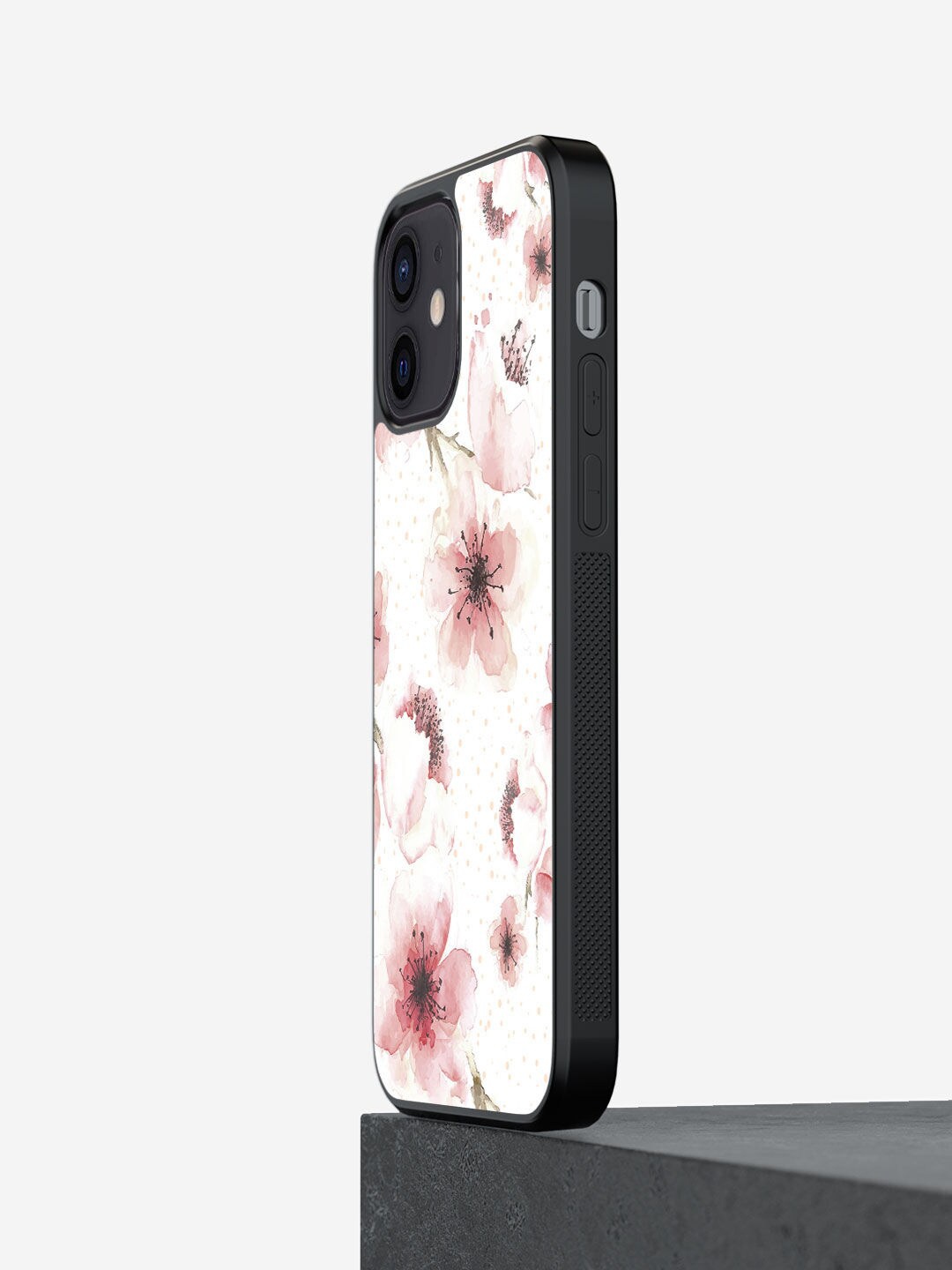 

macmerise White & Peach-Coloured Floral iPhone 12 Mini Bumper Back Case