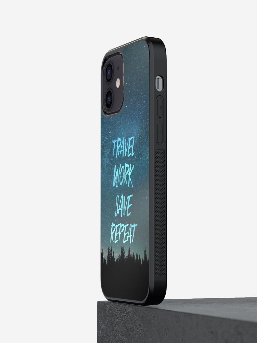 

macmerise Blue & Black Printed iPhone 12 Bumper Phone Back Case