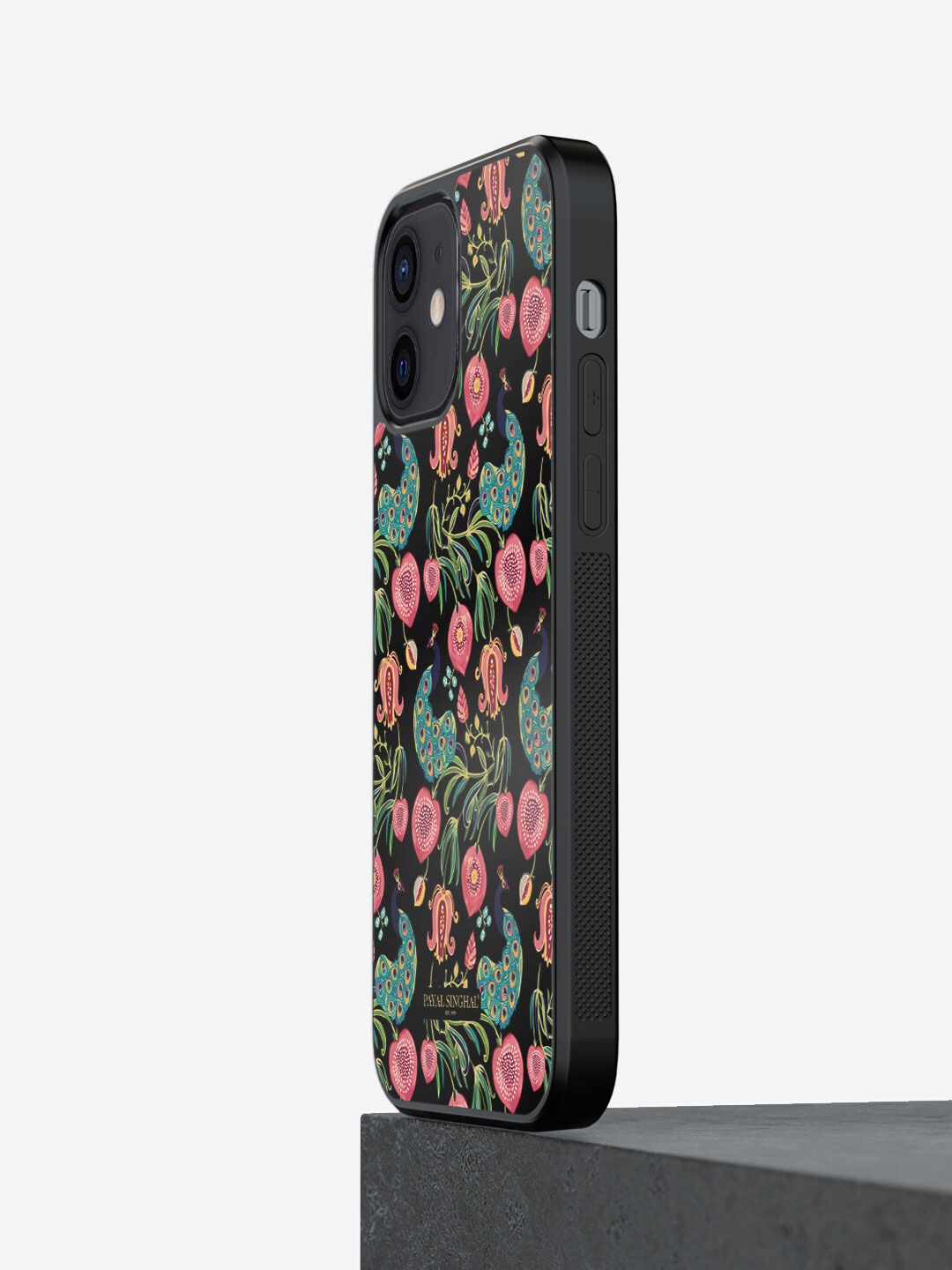 

macmerise Black & Pink Printed iPhone 12 Mini Bumper Back Case