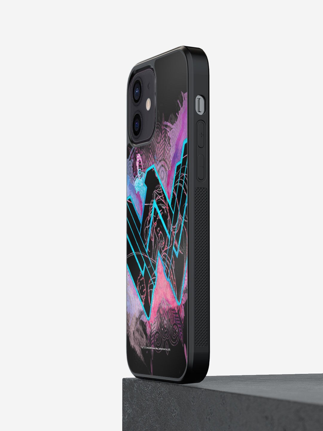 

macmerise Black & Pink Printed Wonder Woman iPhone 12 Bumper Back Case