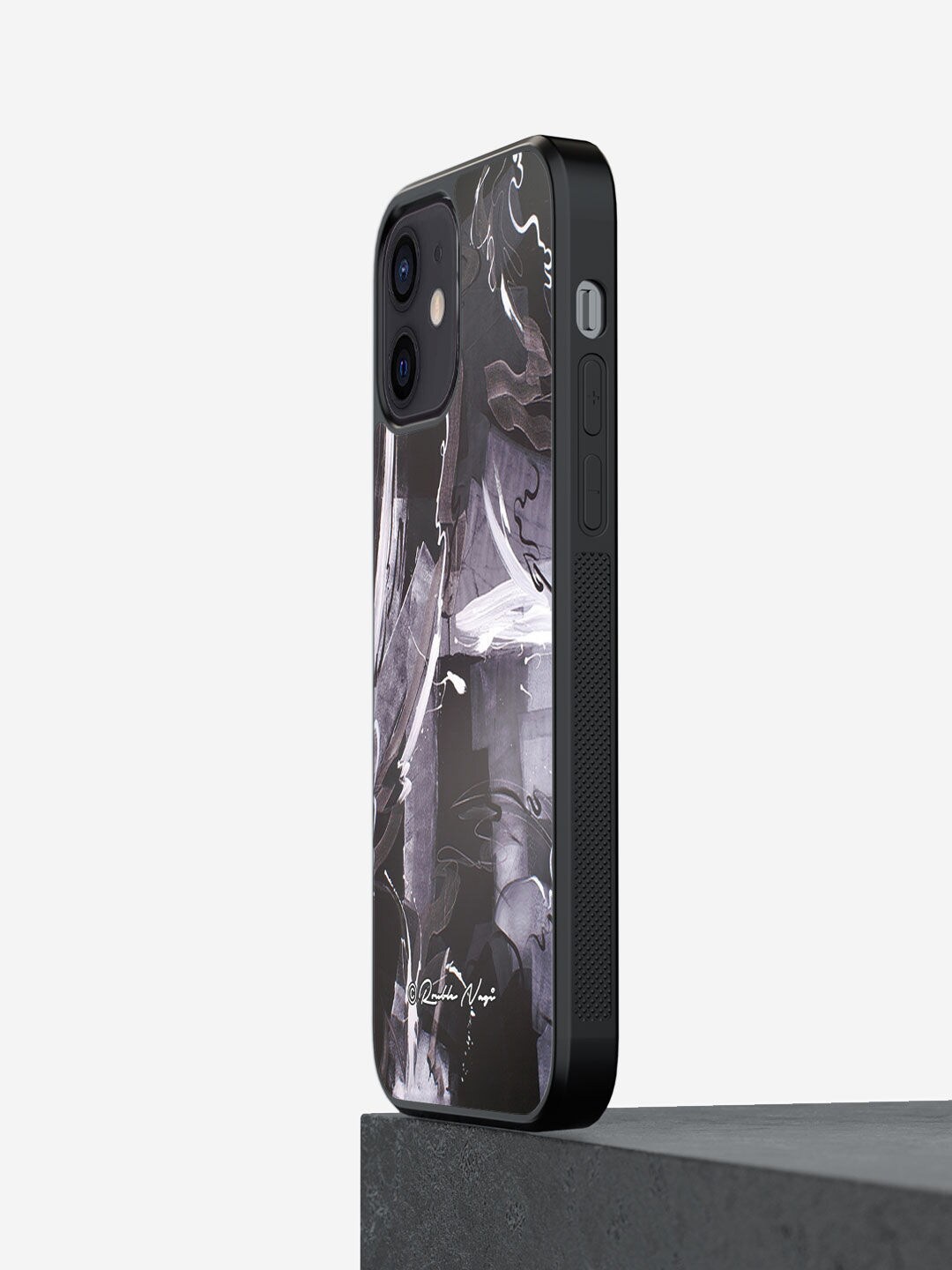 

macmerise Black Design iPhone 12 Mini Bumper Back Case