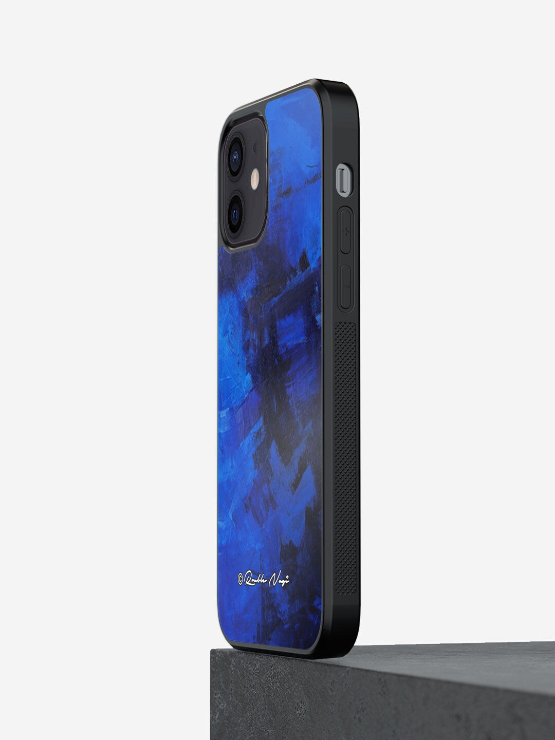 

macmerise Blue & Black Printed iPhone 12 Mini Bumper Phone Back Case